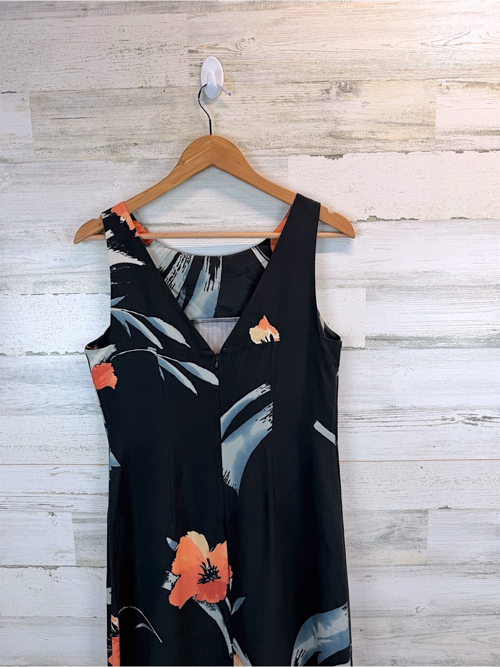Vintage Tori Richard 100% Silk Floral Maxi Dress Black Hawaiian Medium - Picture 6 of 11